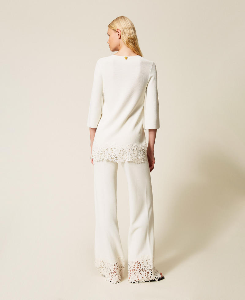 Knit trousers with lace Off White Woman 261LB3GBB_00526_03