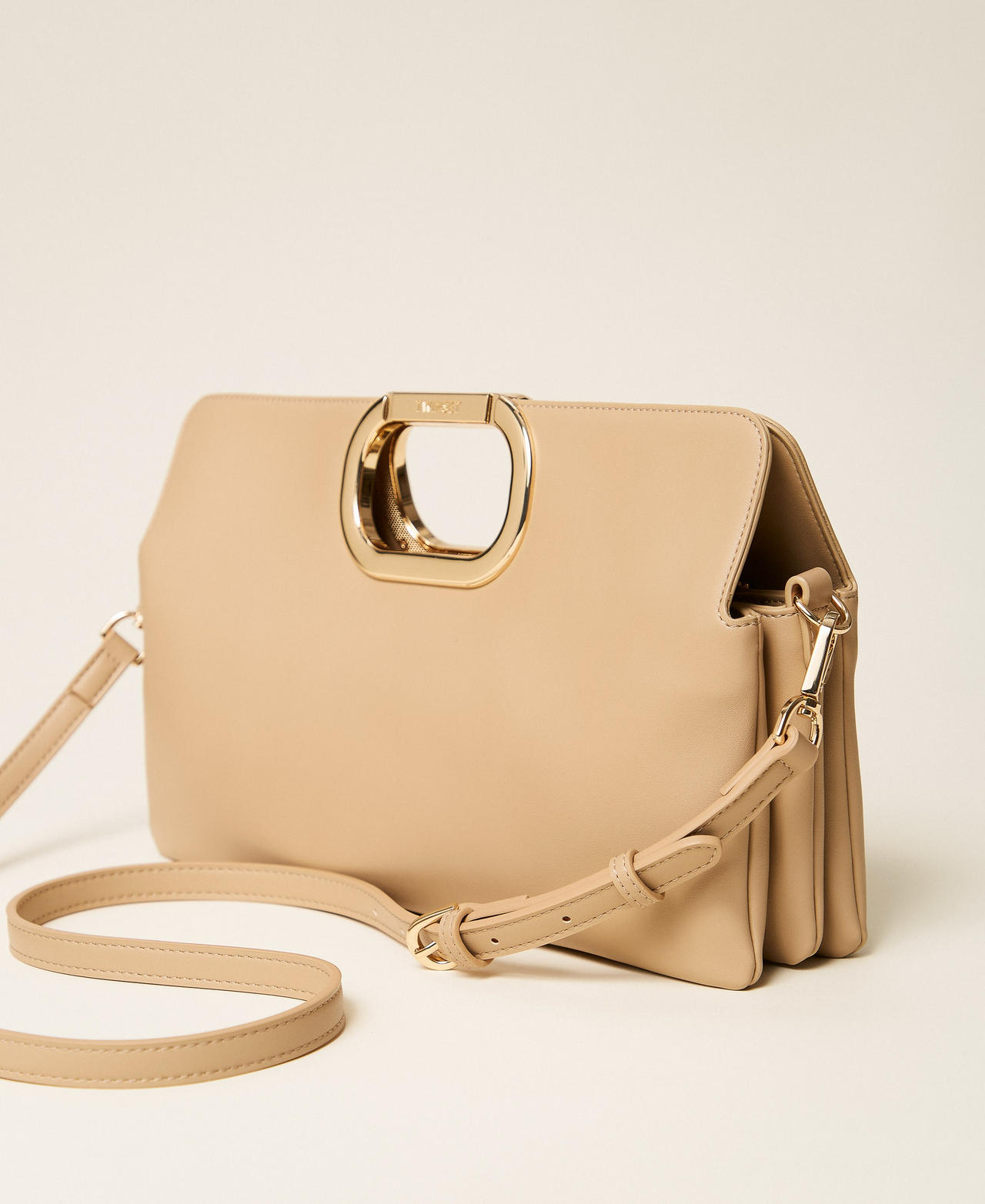 Clutch-Tasche Lila mit Logo-Henkel Delicate Beige Frau 262TB7130_12140_03