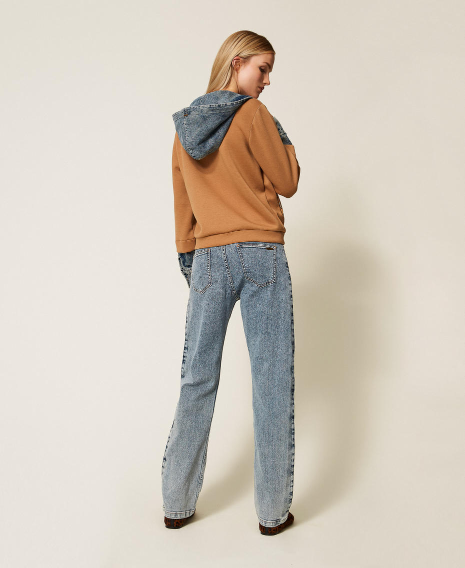 Dwukolorowe dżinsy pięć kieszeni Dwukolorowy Denim Jasny /Ciemny Kobieta 252LI2HBB_12680_04