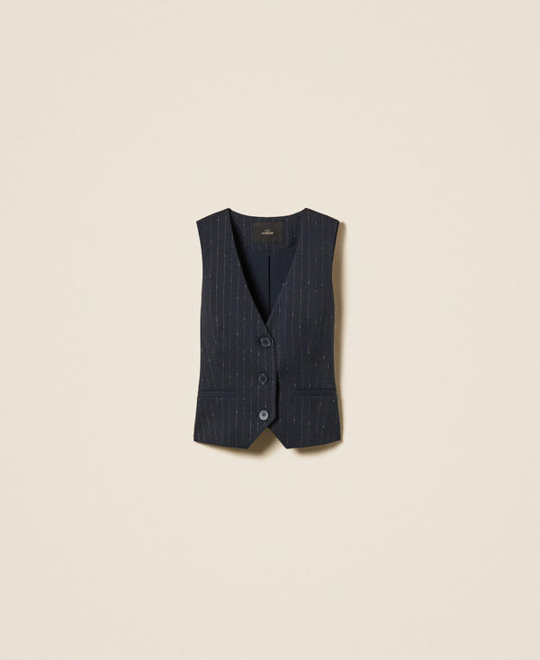 Gilet slim gessato