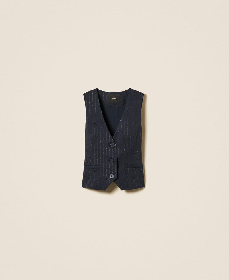 Gilet slim gessato Blue Paint Pinstripe Donna 262AP2365_13687_S0