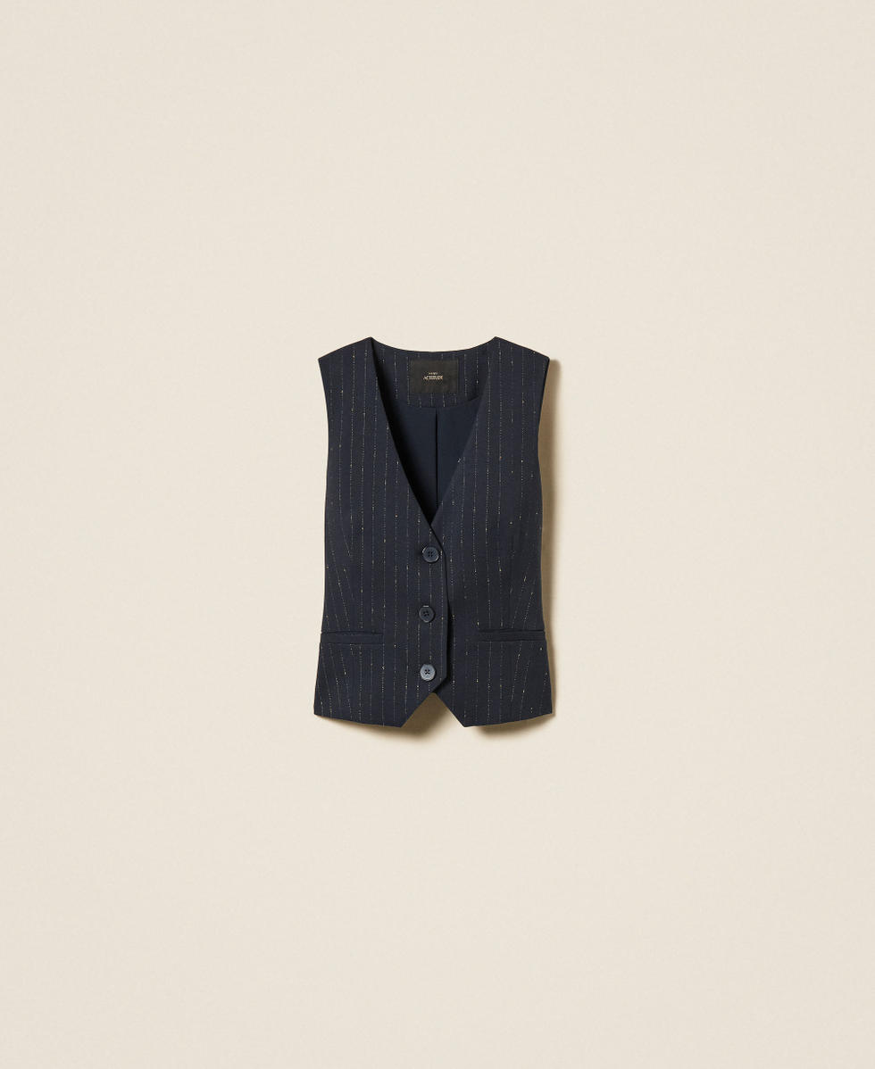 Gilet slim gessato Blue Paint Pinstripe Donna 262AP2365_13687_S0