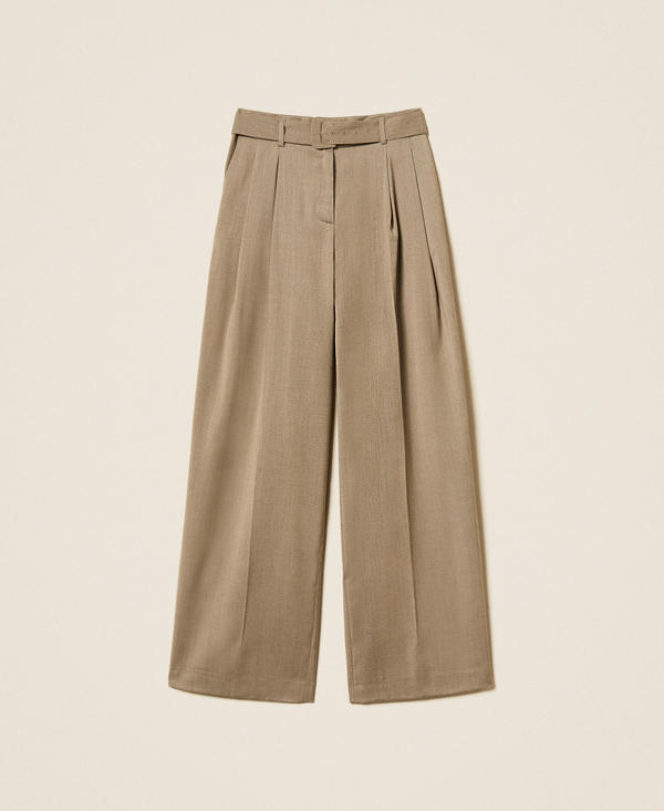 Pantalon palazzo en satin mat