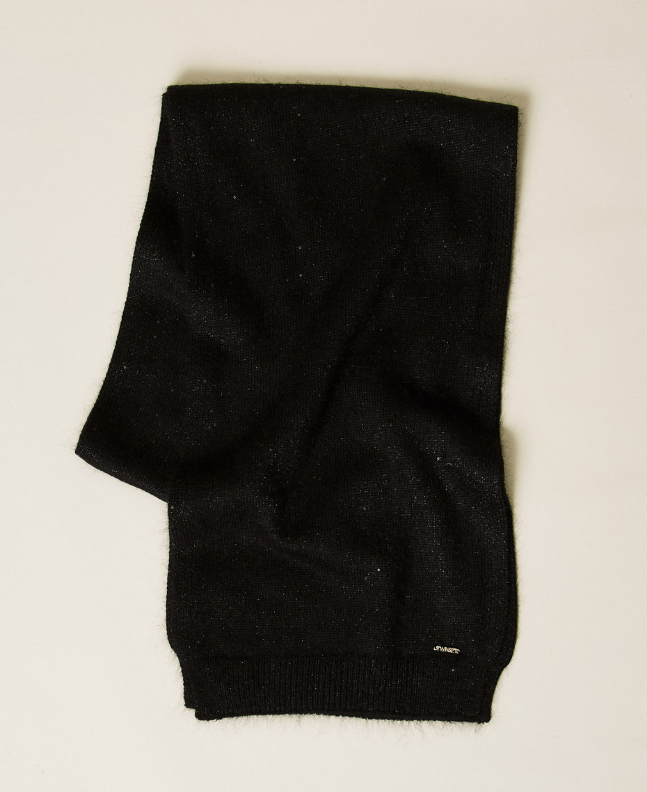 Sciarpa in maglia con paillettes Nero Donna 252TA426A_00006_01