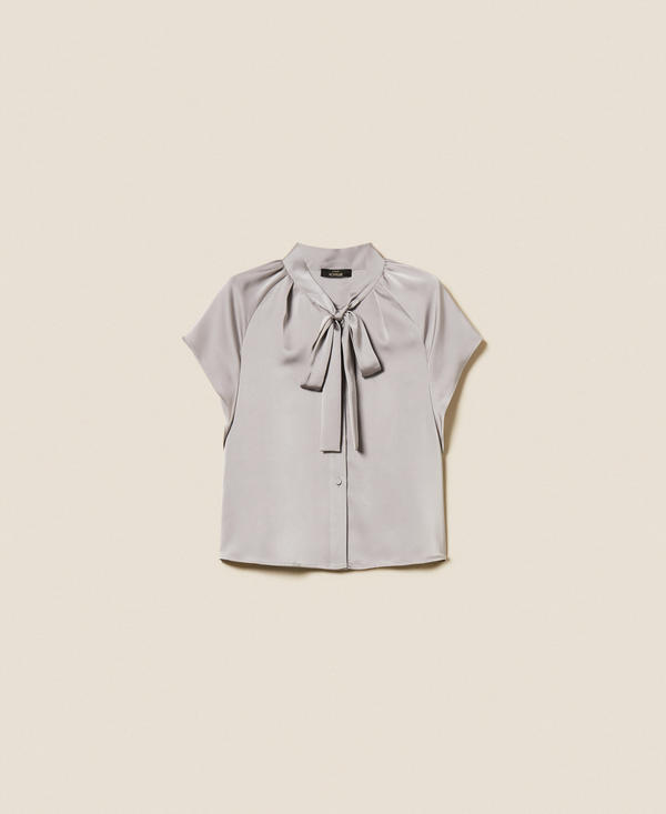 Satin shirt with bow