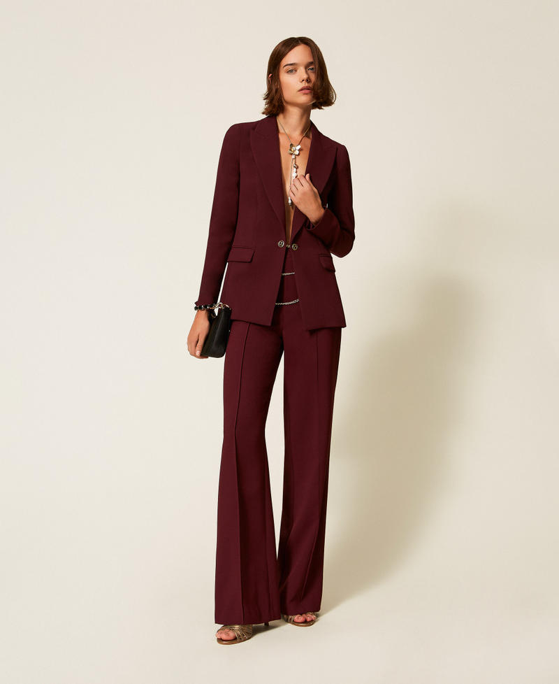 Oval T crêpe blazer “Wine tasting” Purple Woman 252TP2590_05609_01