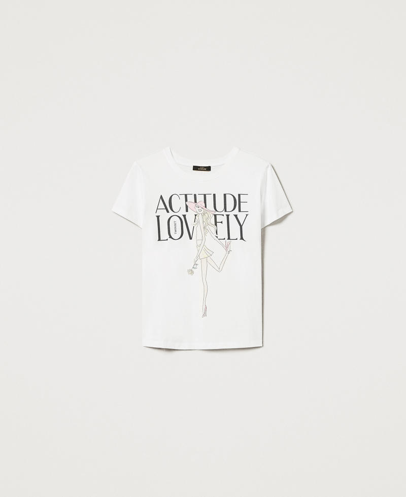Printed t-shirt with logo Papers/Lovely Girl Print Woman 251AX2121_12490_S0