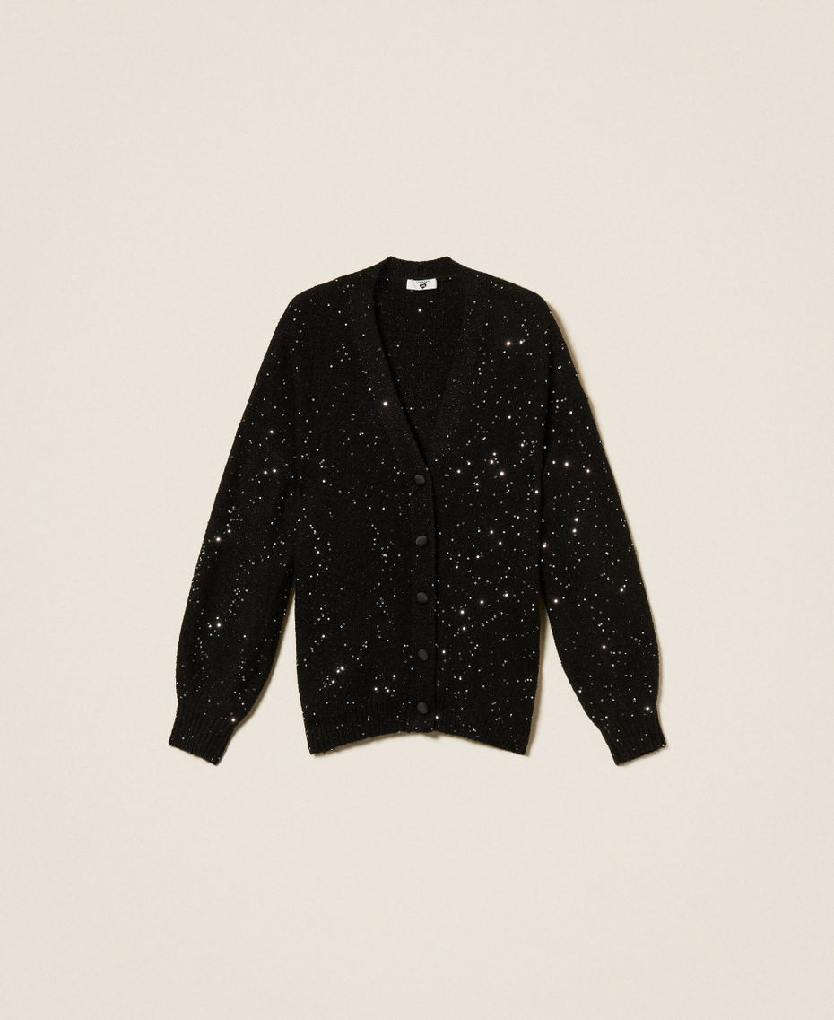 Sequin cardigan Black Woman 252LL3BDD_00006_S0