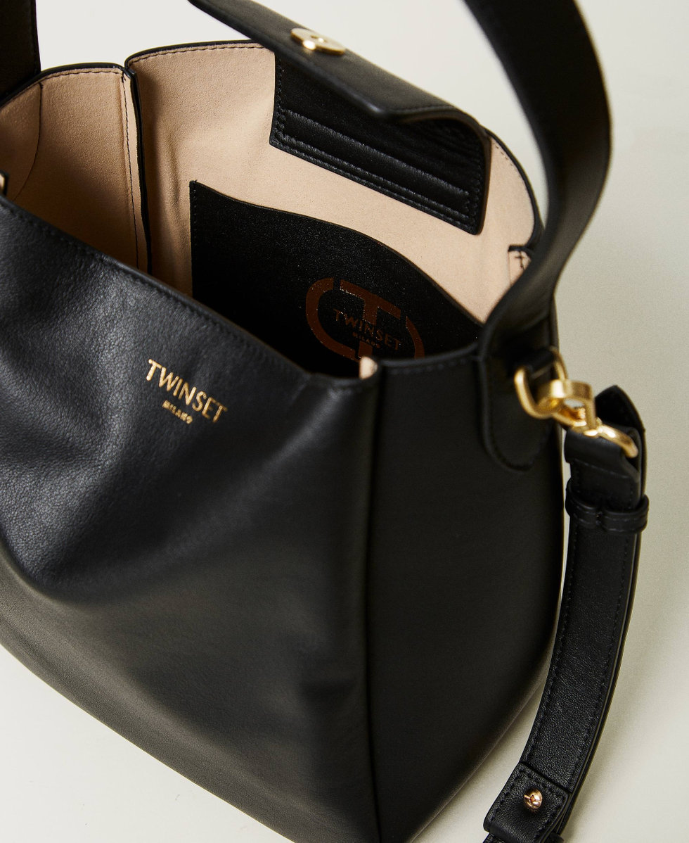 Bolso hobo &laquo;Forever&raquo; de piel Negro Mujer 251TD8332_00006_04