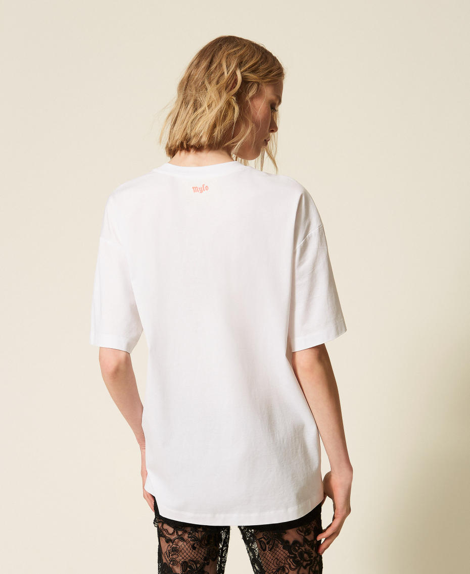 MYFO oversize T-shirt with print and embroidery Bulldog Papers Woman 261AQ2010_13569_03