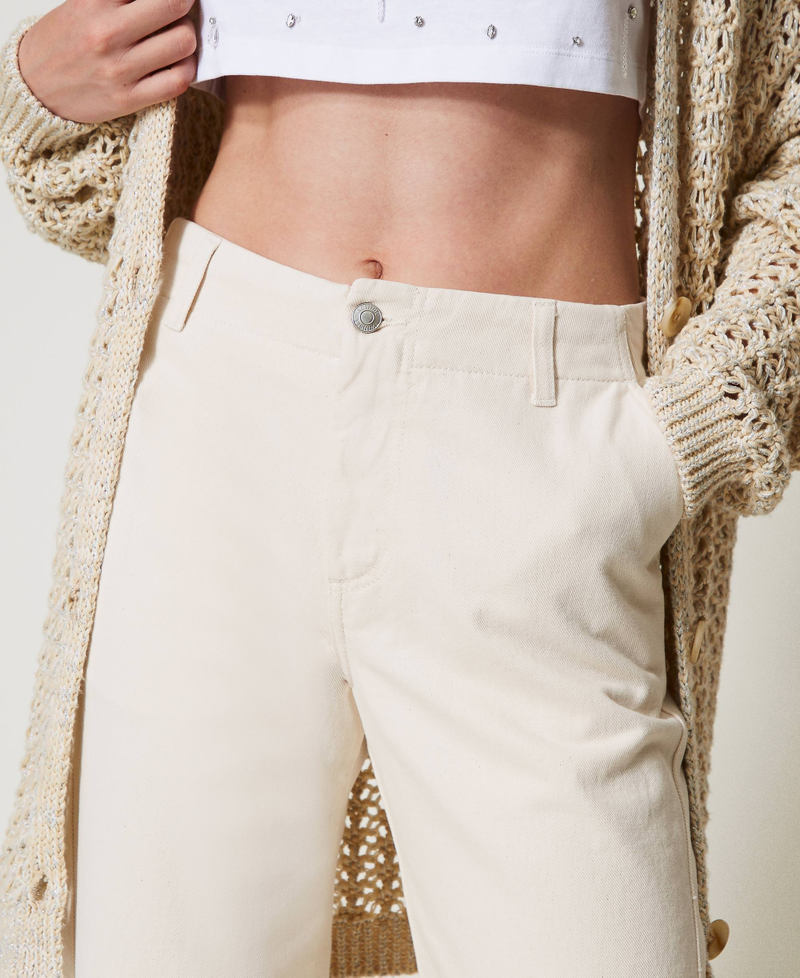 Bull trousers with organic cotton Angora Beige Woman 251AP2361_12114_03