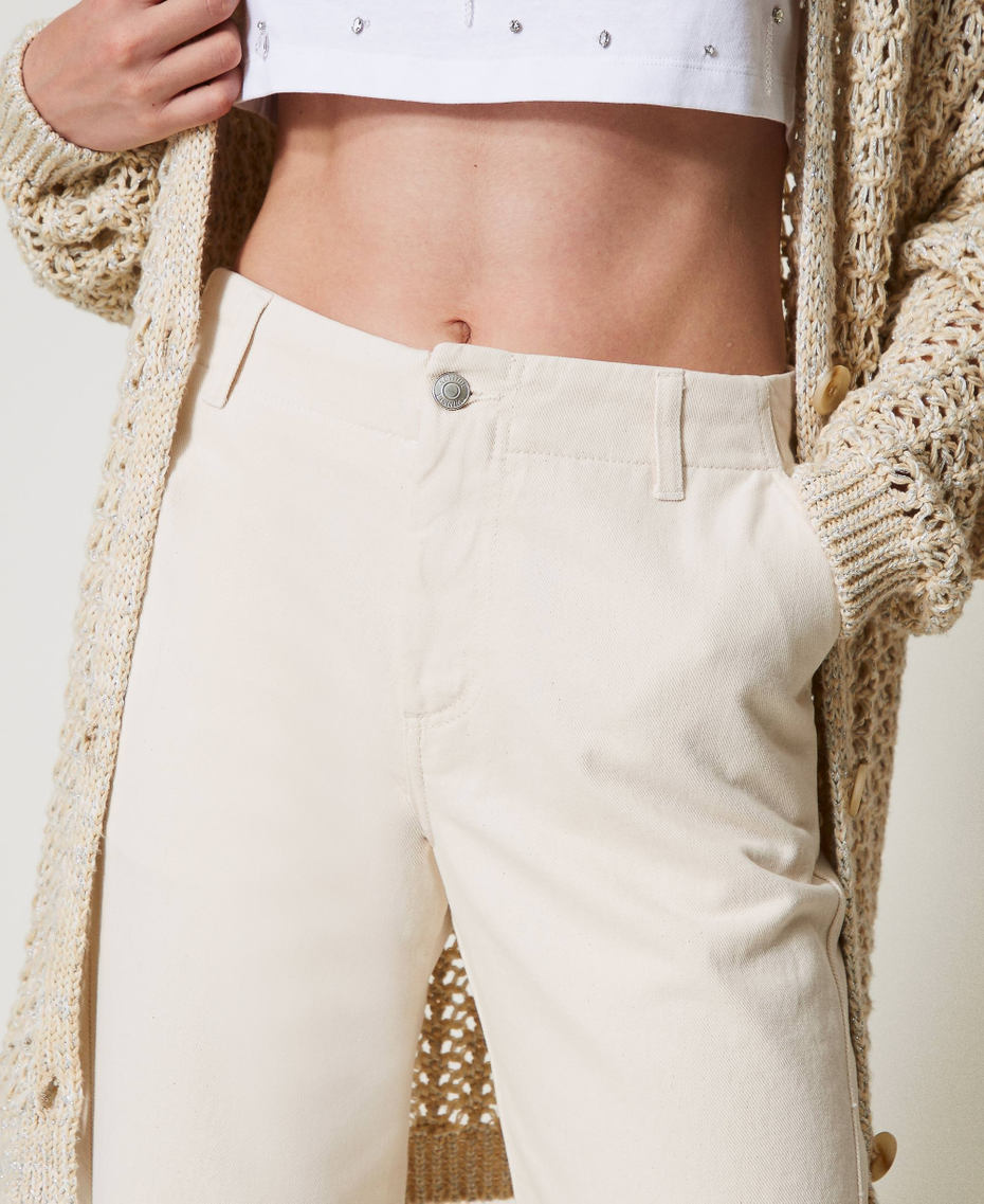 Bull trousers with organic cotton Angora Beige Woman 251AP2361_12114_03