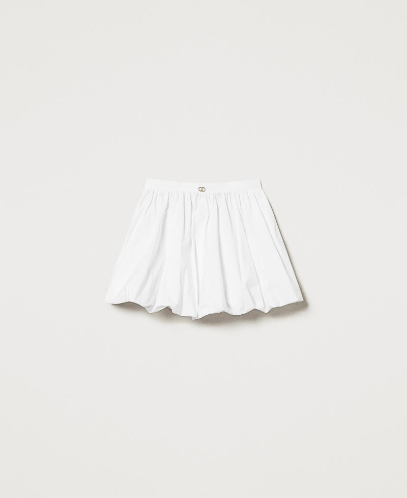 Poplin balloon miniskirt White Woman 251TF202B_00001_S0
