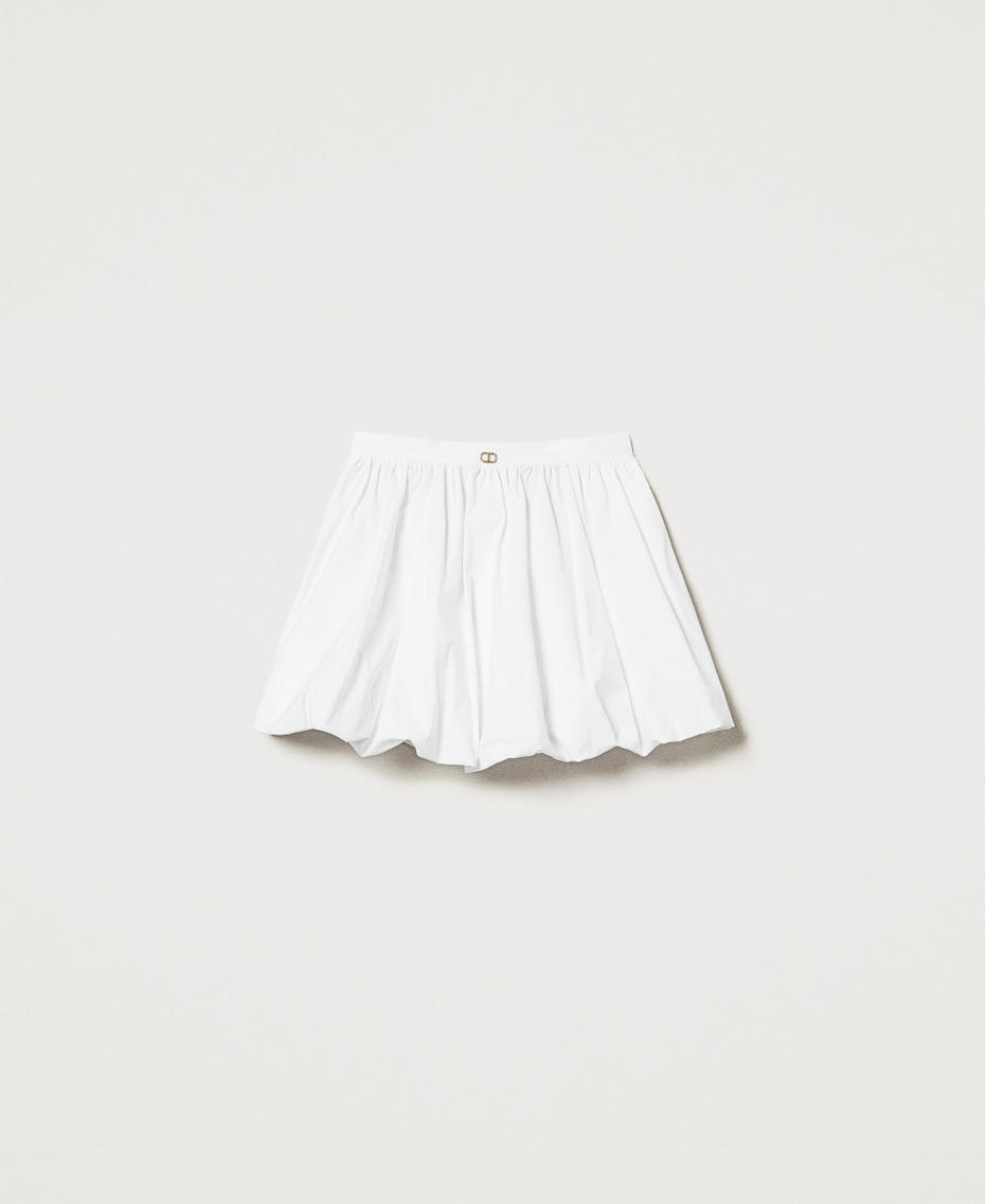 Poplin balloon miniskirt White Woman 251TF202B_00001_S0