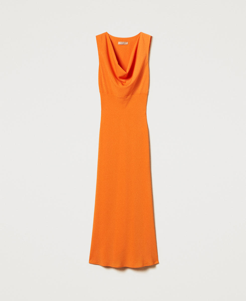 Robe longue ajust&eacute;e avec drap&eacute; Orangine Femme 251TF2062_01865_S0
