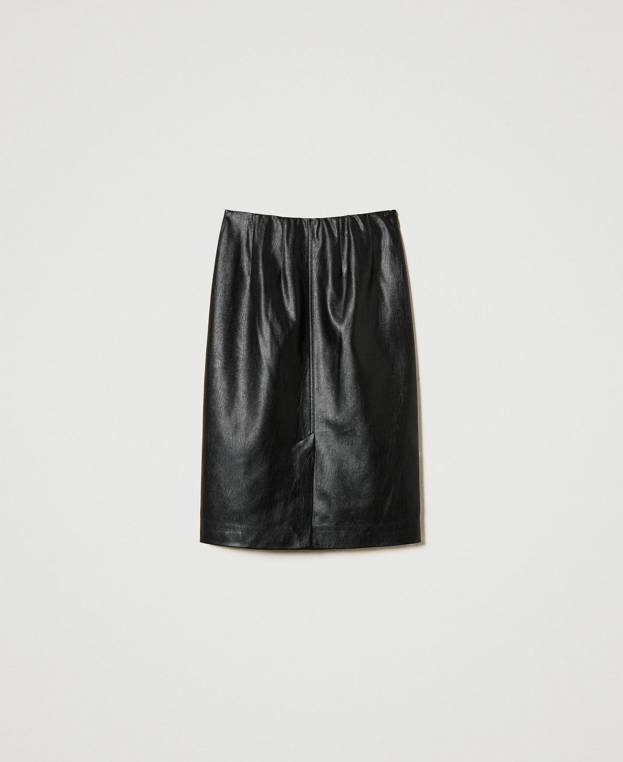Topshop Faux leather split midi skirt in metallic bronze | ASOS