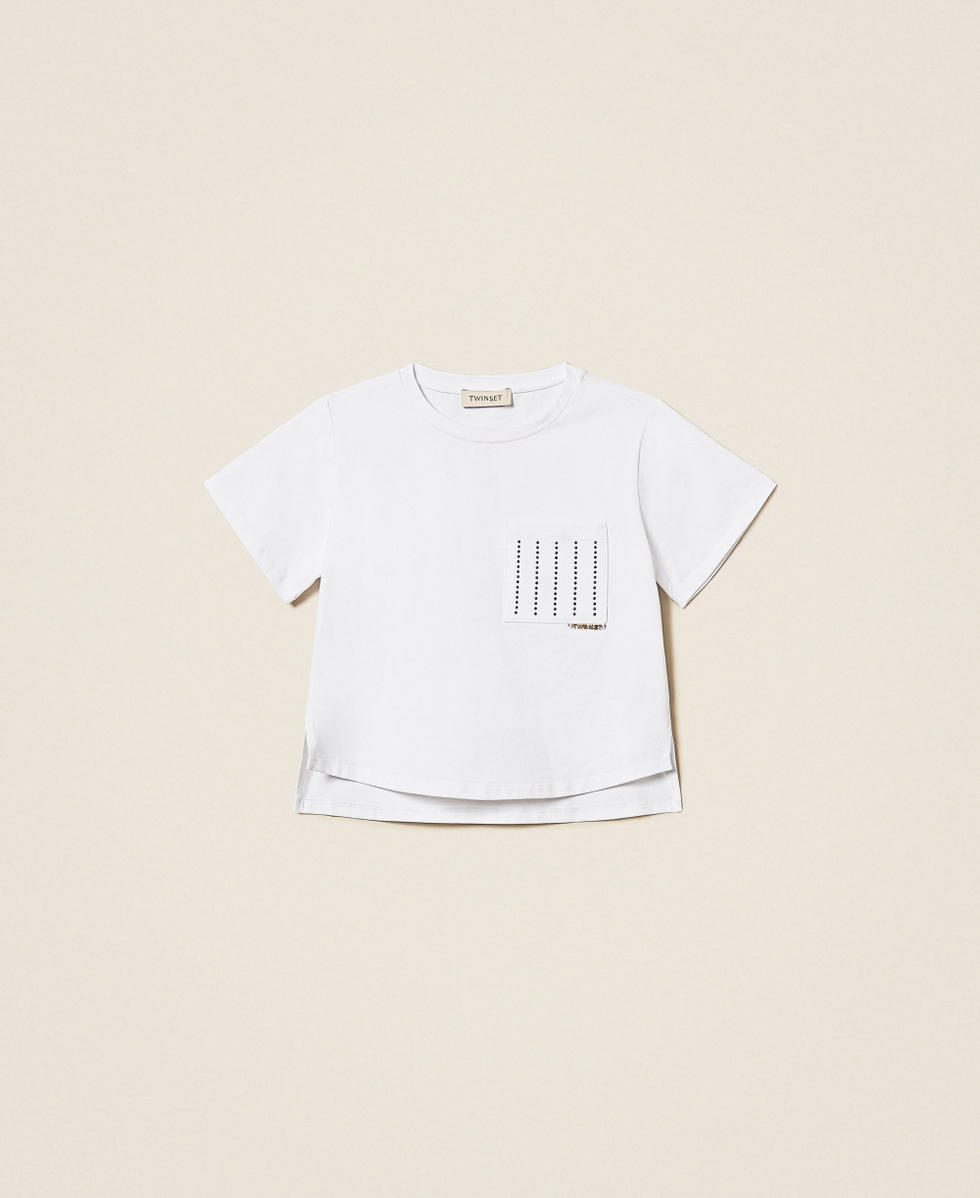 T-Shirt im Regular-Fit mit Nieten Mattwei&szlig; M&auml;dchen 261GJ2092_00526_S0