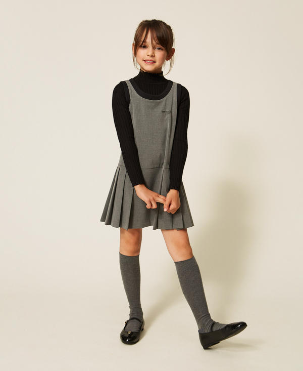 Leather ballerinas with logo and strap