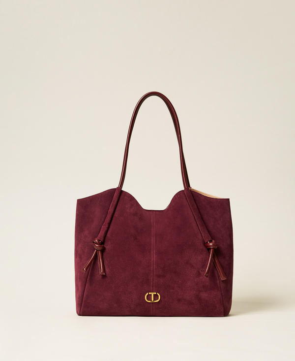 Suede shopper with knots