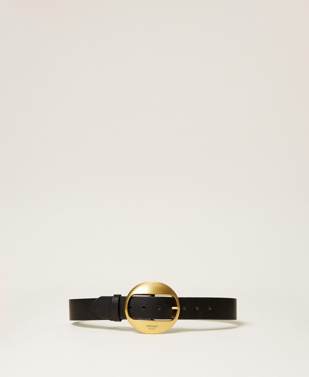 Ceinture en cuir avec boucle ronde