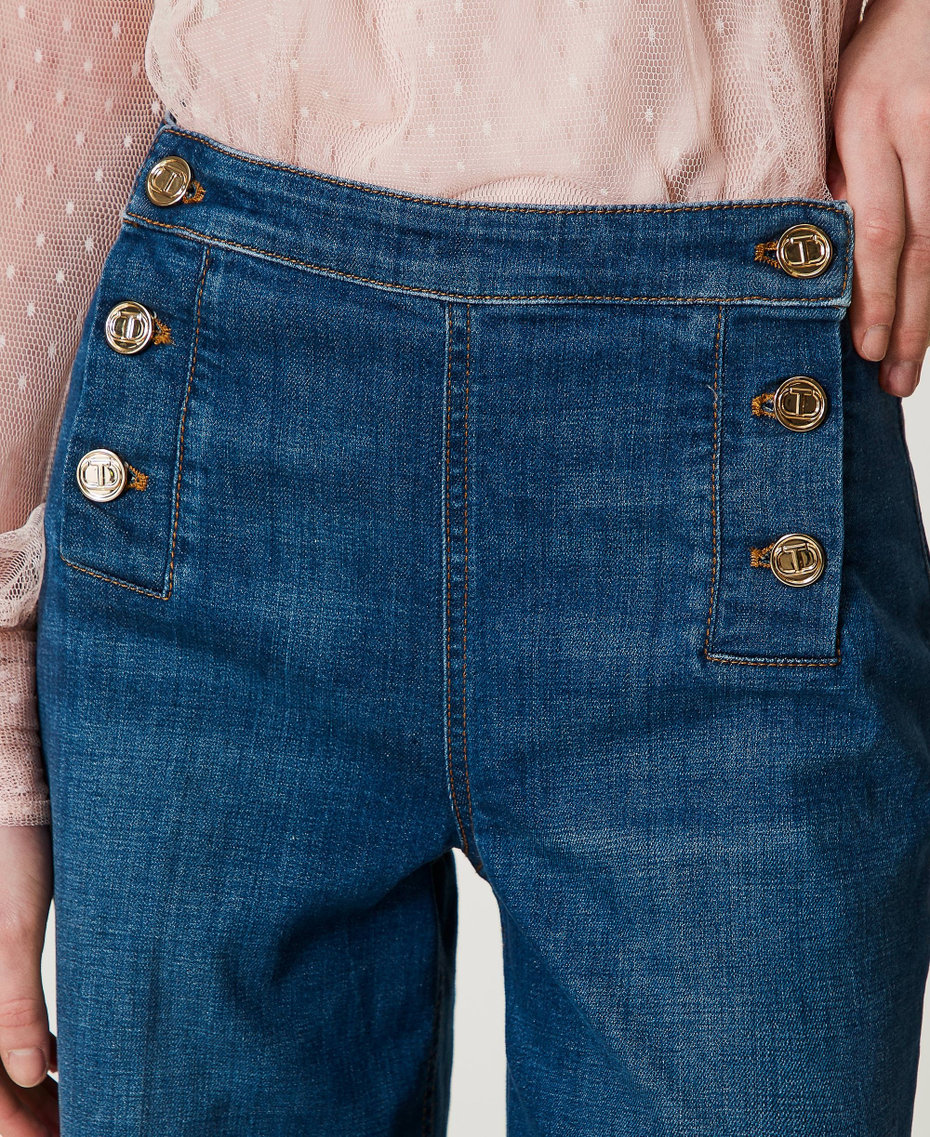 Flared jeans with decorative buttons "Mid Denim" Blue Woman 251TP2574_01611_04