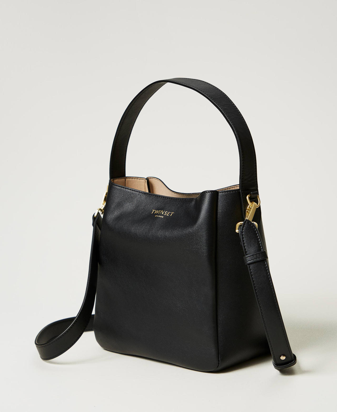 Hobo-Bag „Forever“ aus Leder Schwarz Frau 251TD8332_00006_02