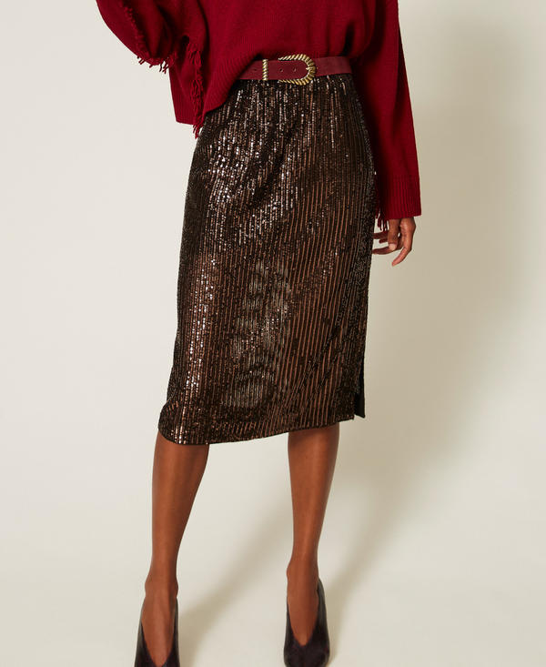 Sequin midi skirt