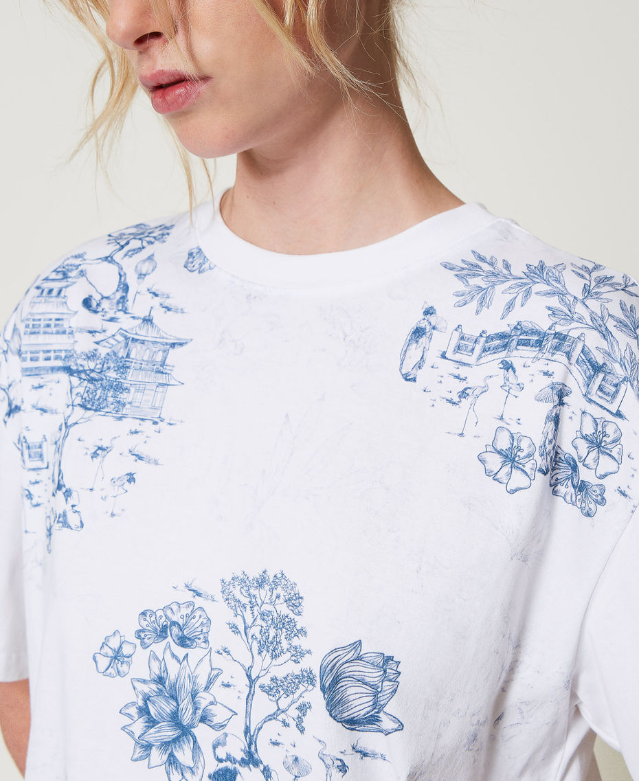 MYFO t-shirt with a floral print Papers/Toile de Jouy Print Woman 251AQ2054_12441_04
