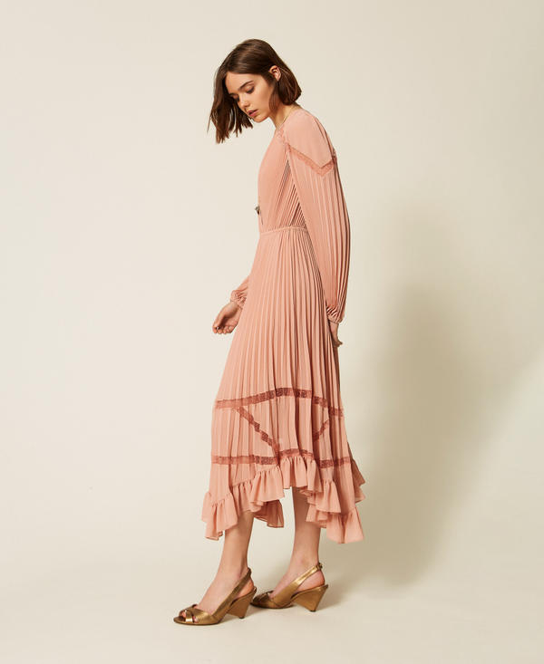 Long pleated georgette dress