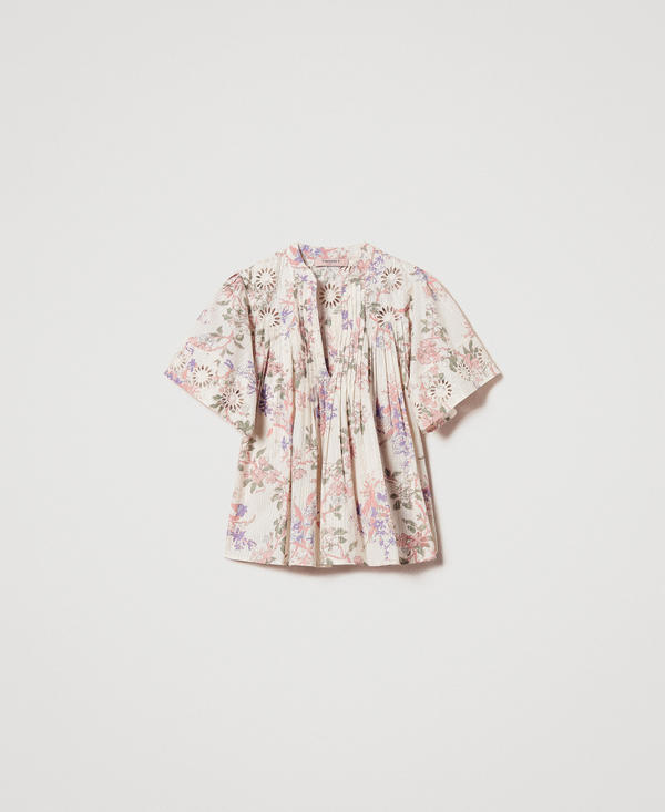 Blusa in mussola con ricami