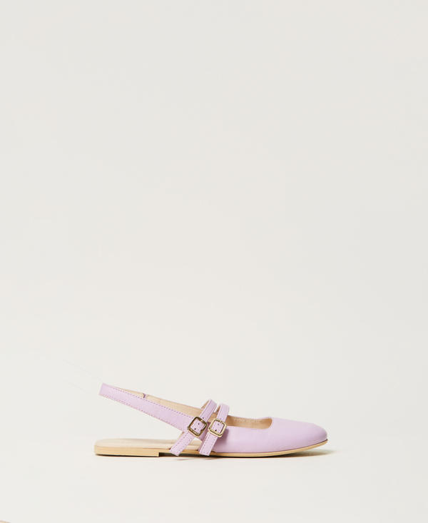 Leather sling back ballet flats