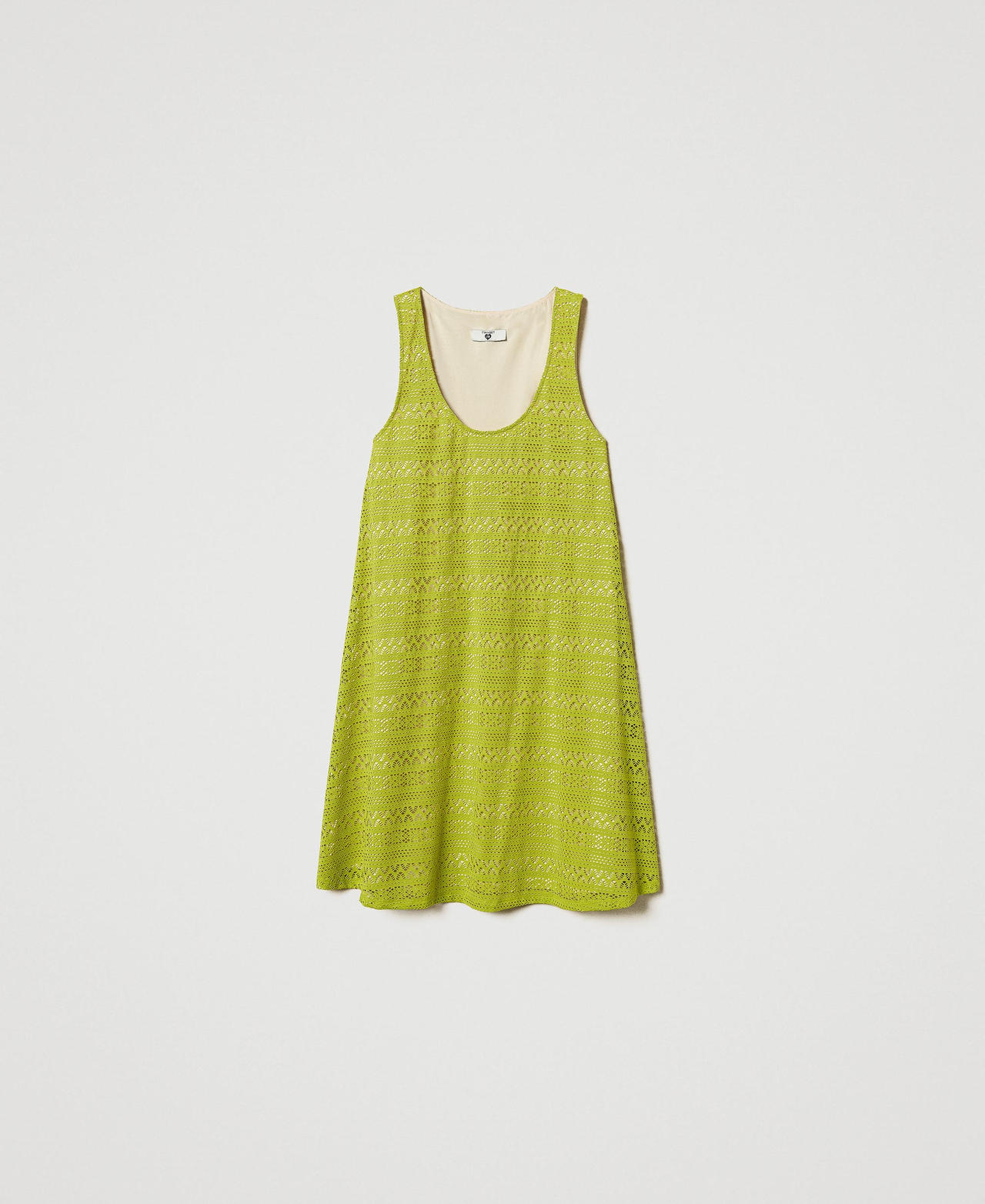 Robe courte en tissu ajouré Green Grenoble Femme 251LB2GCC_12131_0S
