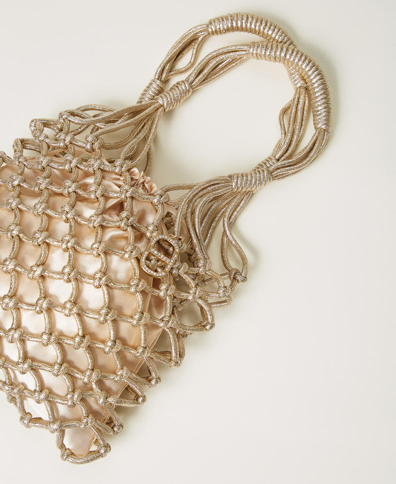‘Alizée‘ lurex mesh shopper Yellow Gold Woman 251TD8250_10366_02