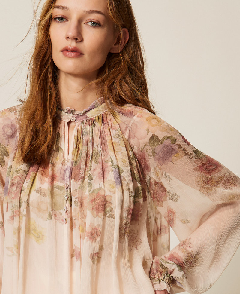 Floral cr&eacute;pon blouse Wildflowers Pastel Colour Print Woman 261TT2562_13588_04
