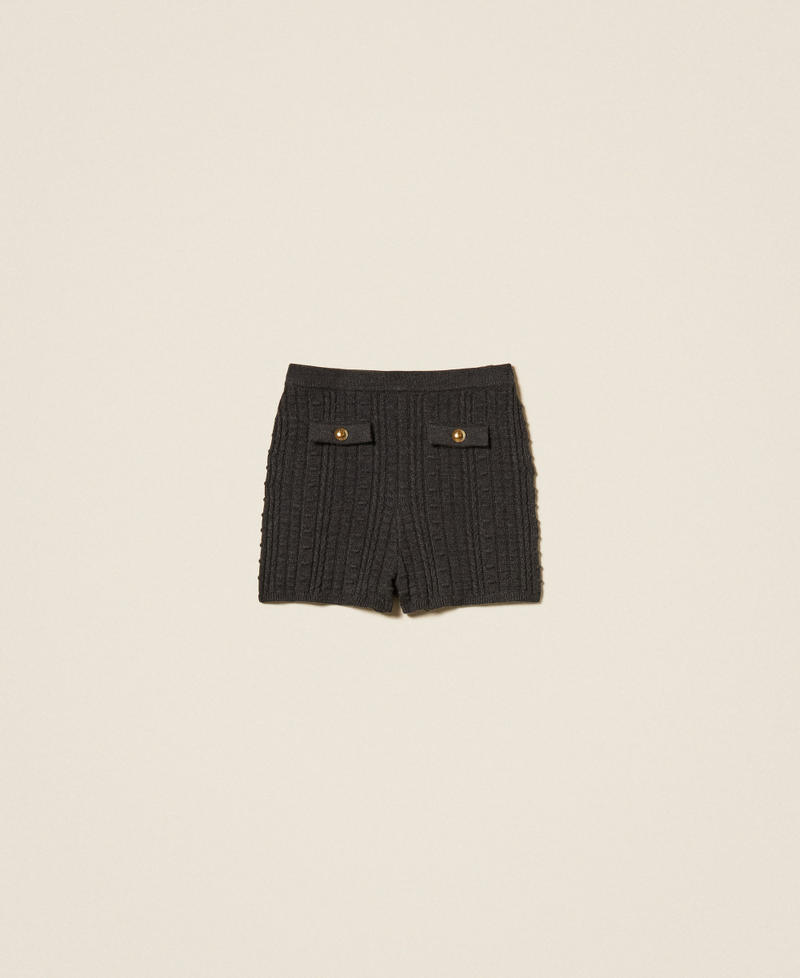 Knit shorts with metal buttons Dark Grey Melange Woman 262TP3104_12839_S0