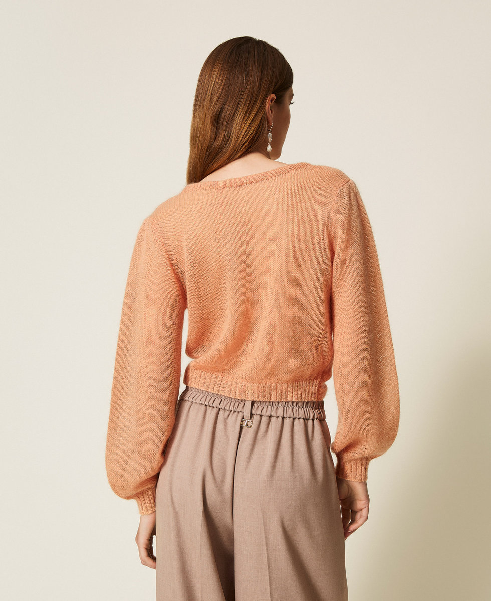  Mohair blend knit shrug Toasted Nut Brown Woman 252TP3525_12606_03