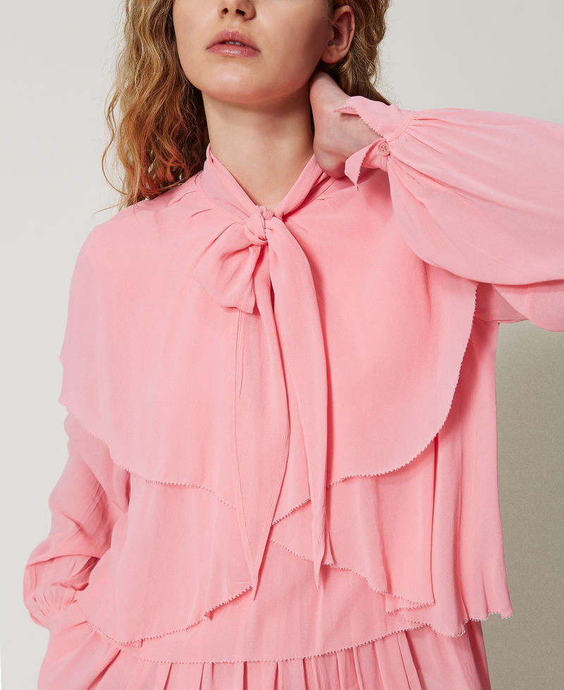 Georgette blouse with flounces Peach Woman 251TP2742_12142_04