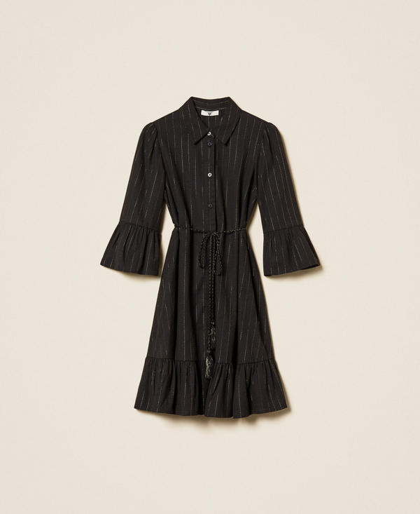 Short lurex pinstriped dress