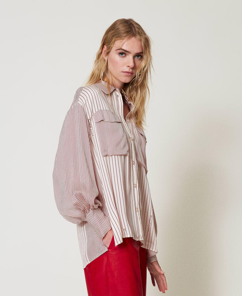 Camicia in satin a righe Funny Stripes Dark Love Potion Donna 251AP2205_12245_01