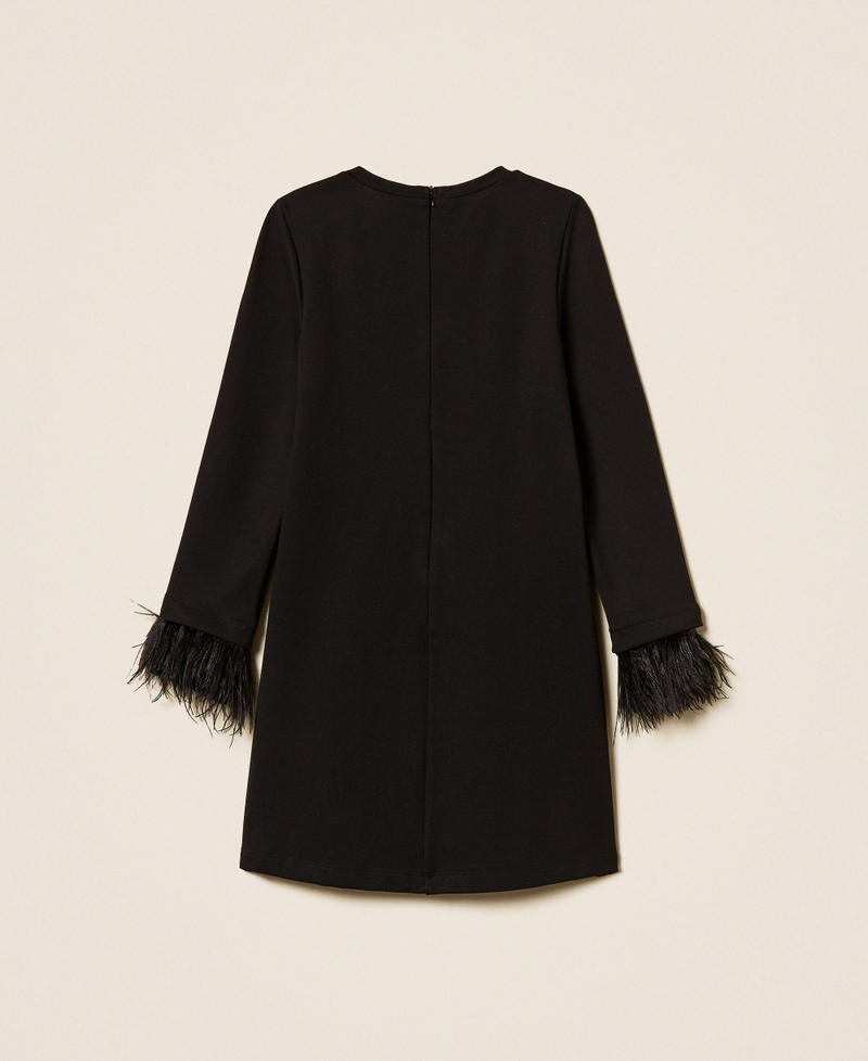 Short dress with pockets and feathers Black Girl 252GJ2111_00006_S1