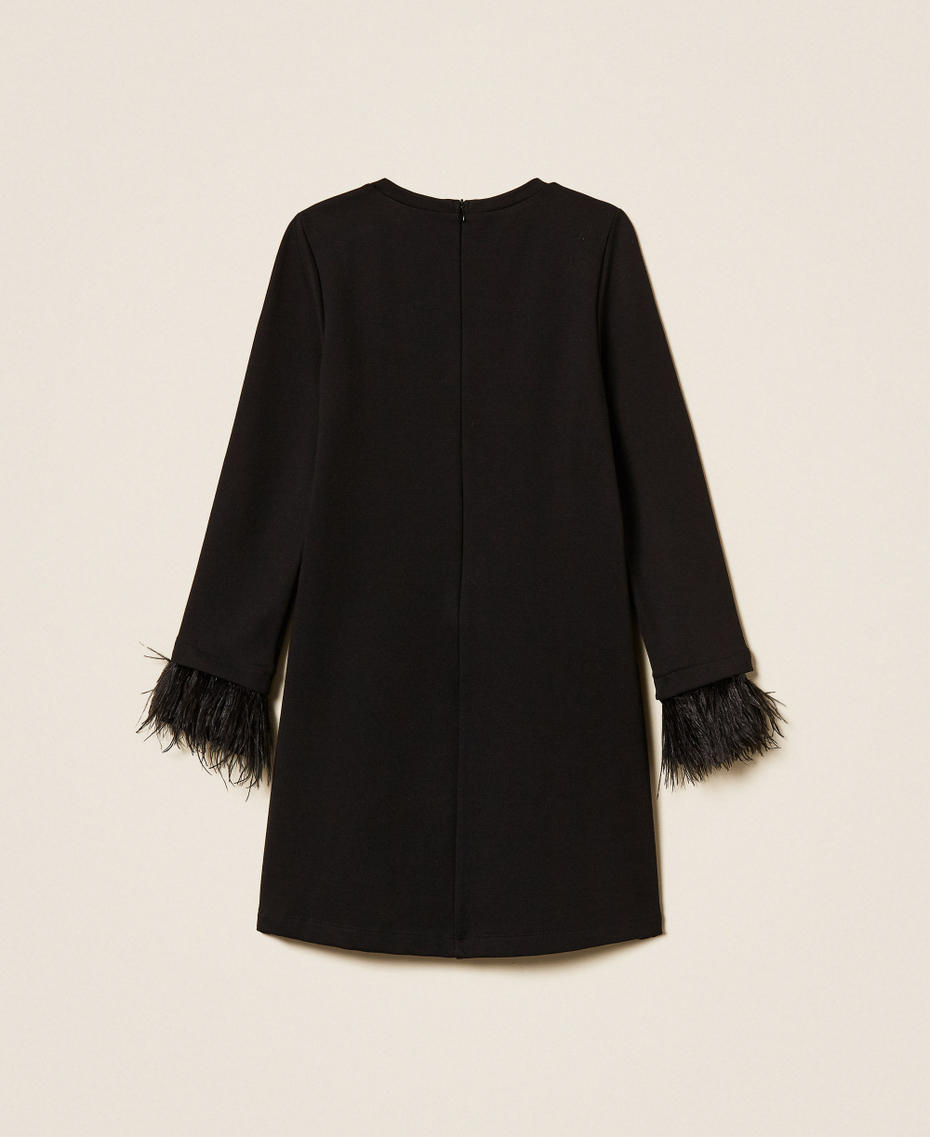 Short dress with pockets and feathers Black Girl 252GJ2111_00006_S1