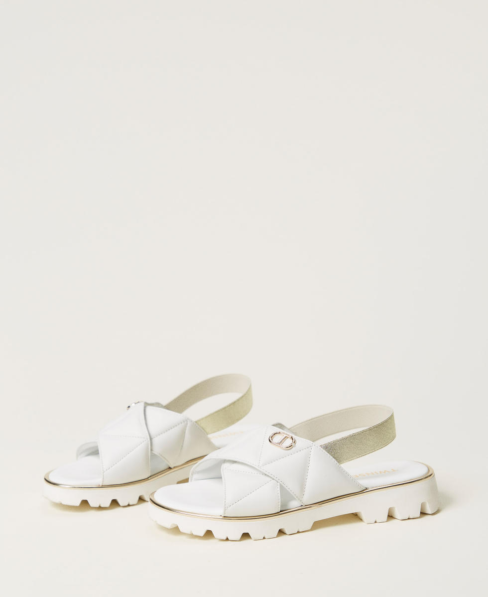 Baby-Sandale aus Leder "Ice"-Wei&szlig; M&auml;dchen 251GCB030_00808_02