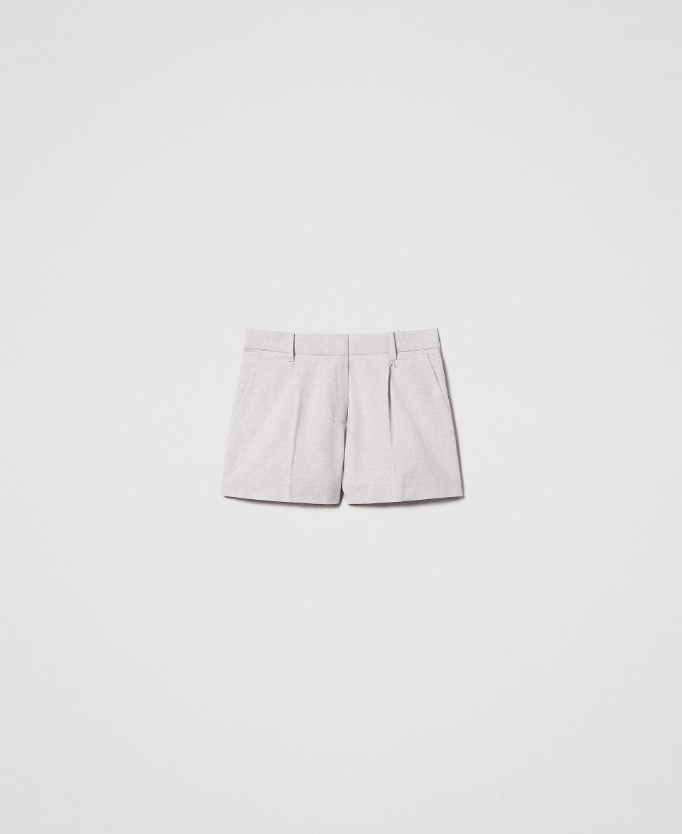 Linen blend shorts with pleats