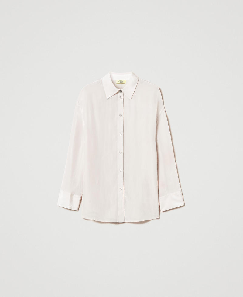 MYFO satin shirt Two-tone Pepper / Snow White Woman 242AQ2070_12024_S0