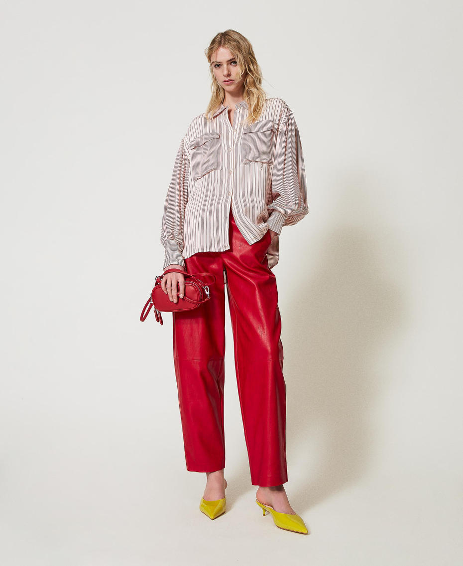 Camicia in satin a righe Funny Stripes Dark Love Potion Donna 251AP2205_12245_0T