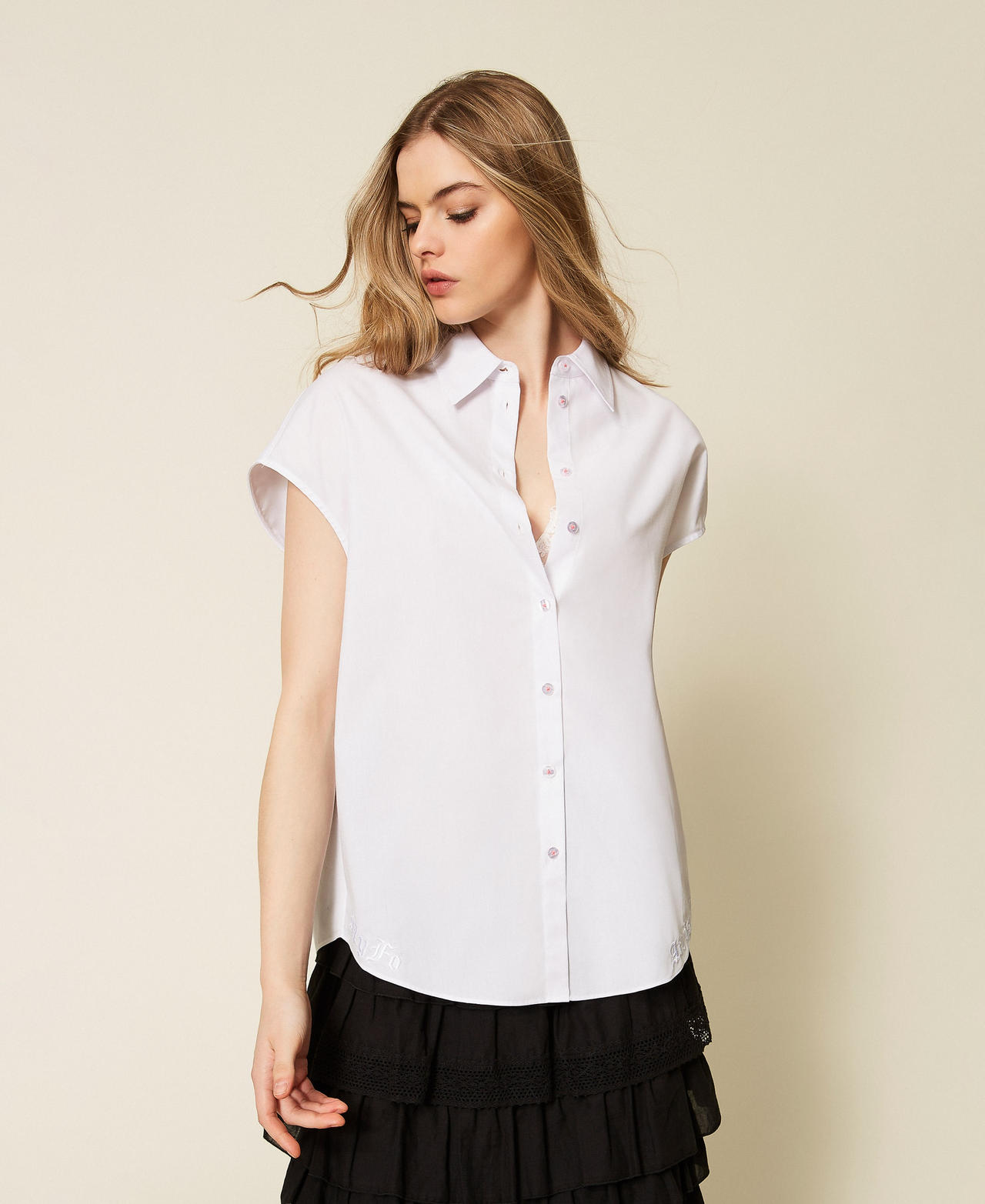 Camicia MYFO a kimono con ricamo Oxford Papers Donna 261AQ2032_13559_01