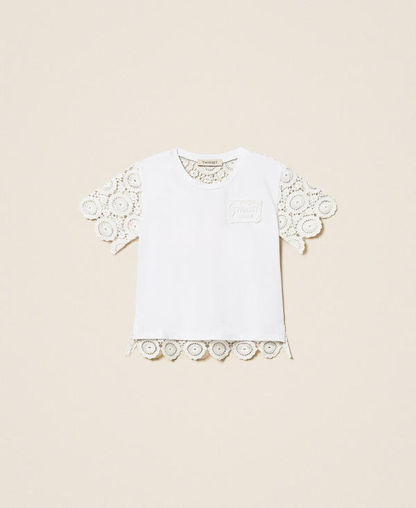 Baby-T-Shirt mit &Auml;rmeln aus Spitze