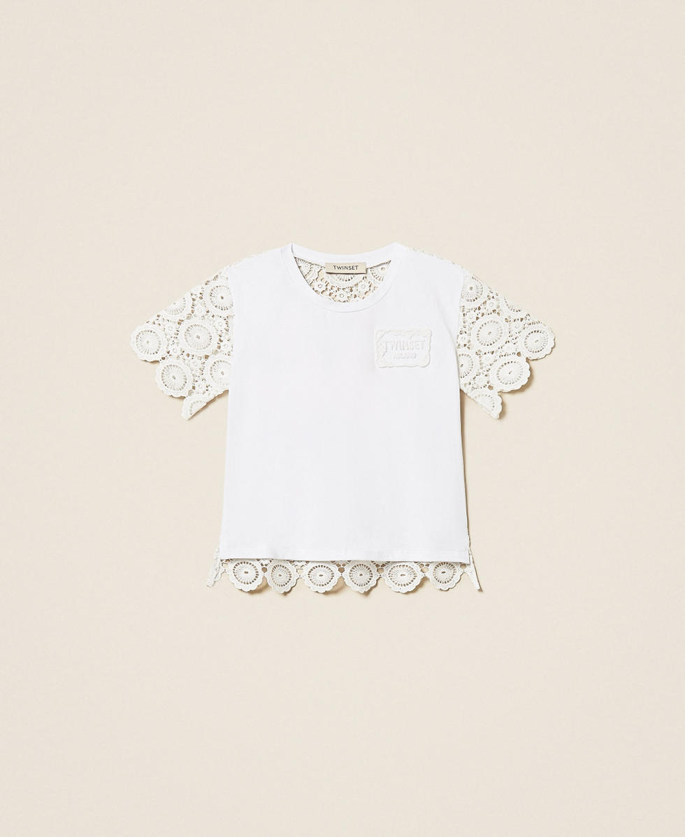 Baby-T-Shirt mit &Auml;rmeln aus Spitze