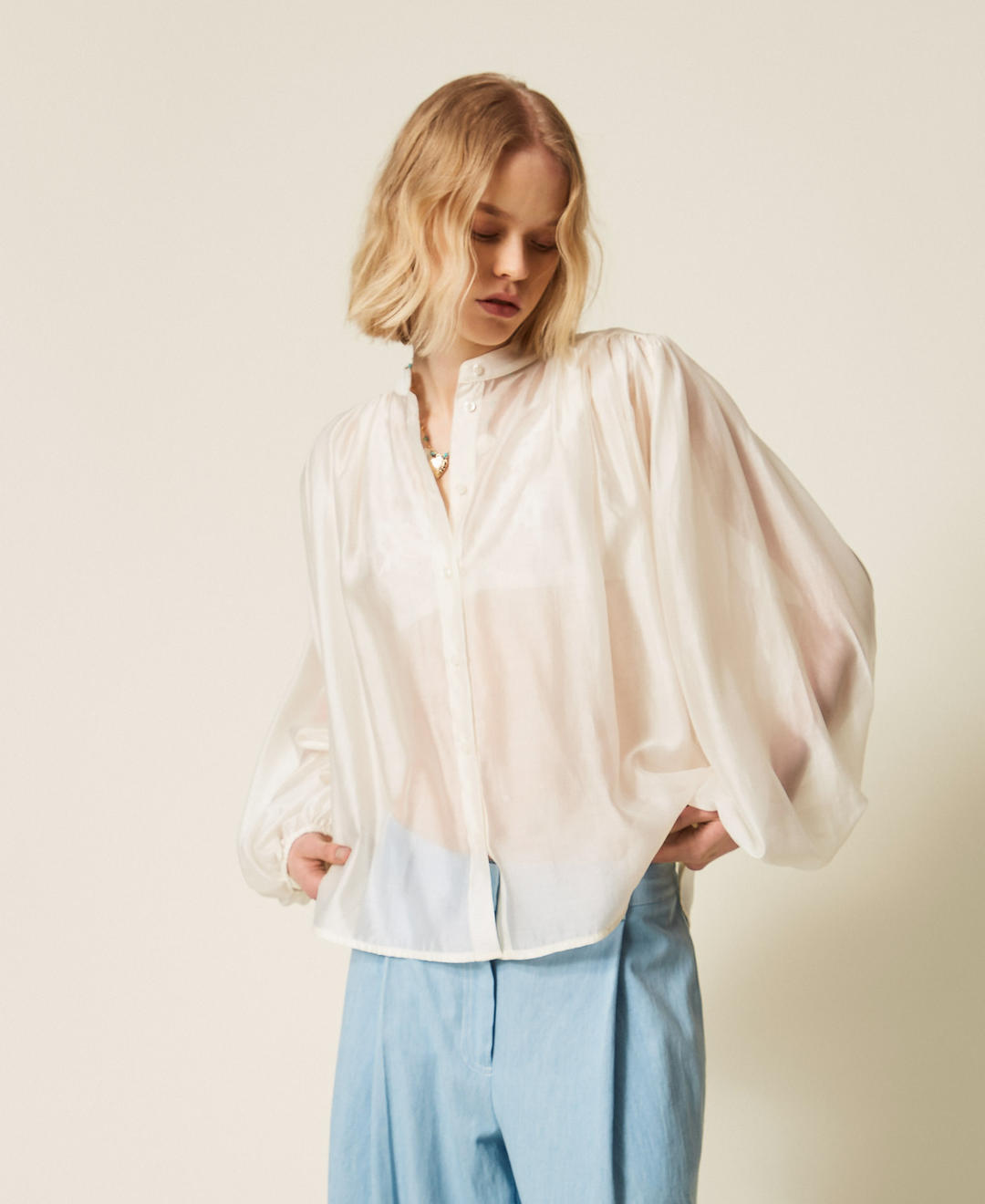 Chemise en voile avec fronce