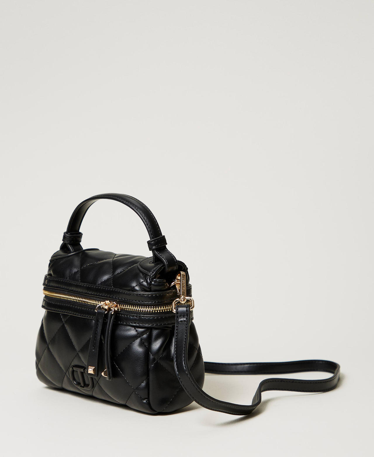 Borsa top handle ‘Cécile’ piccola trapuntata Nero Donna 242TD8151_00006_02